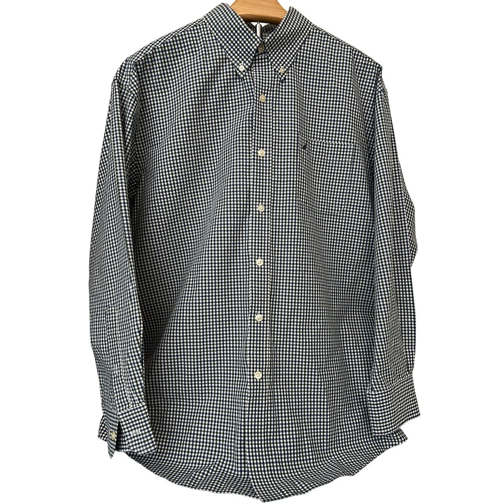 Nautica Mens Classic Fit Gingham Button Down Shirt Long Sleeve Size 16 32 33